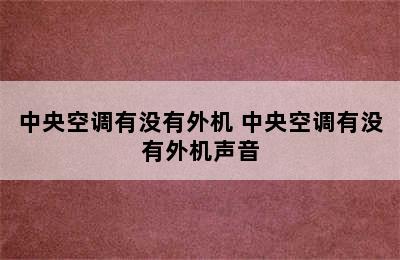 中央空调有没有外机 中央空调有没有外机声音